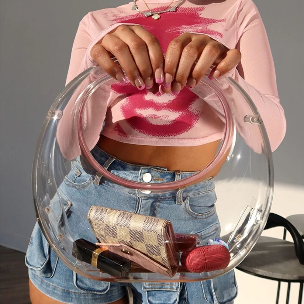 Acrylic Transparent Moon Shape Evening Bag Clutch Bag